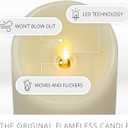 Luminara Scalloped Edge Flameless LED Candle - Ivory 3.5" x 8.75" - Real Wax Pillar Battery Operated Moving Flame w/Timer Unscented 1000Hr Runtime