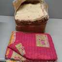 Marubhumi Indian Cotton Quilt Vintage Bedspreads, Throws, Ralli, Lot Kantha Reversible Bedcover Bedspread Throw Cotton Blanket Gudari -Single Pieces, Twin Assorted Color (10)