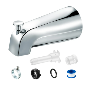 Enhon Tub Spout, Universal Fits 1/2'' Copper Pipe, 1/2'' IPS and 3/4'' IPS, Bathroom Bathtub Tub Faucet Replacement with Adapters (with Diverter, Chrome