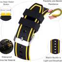 Compatible with Apple Watch Bands 49mm-42mm Silicone Divers Model Replacement Rubber Sport Watch Strap for iWatch Series 10/9/8/7/6/5/4/3 Ultra 2 SE Bicolor for Men and Women (Yellow)