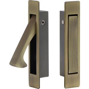 Professional Stainless Steel 304 Edge Pull, Flush Mount Pocket Door Pull Handle for Sliding Door (Antique Brass, 1)