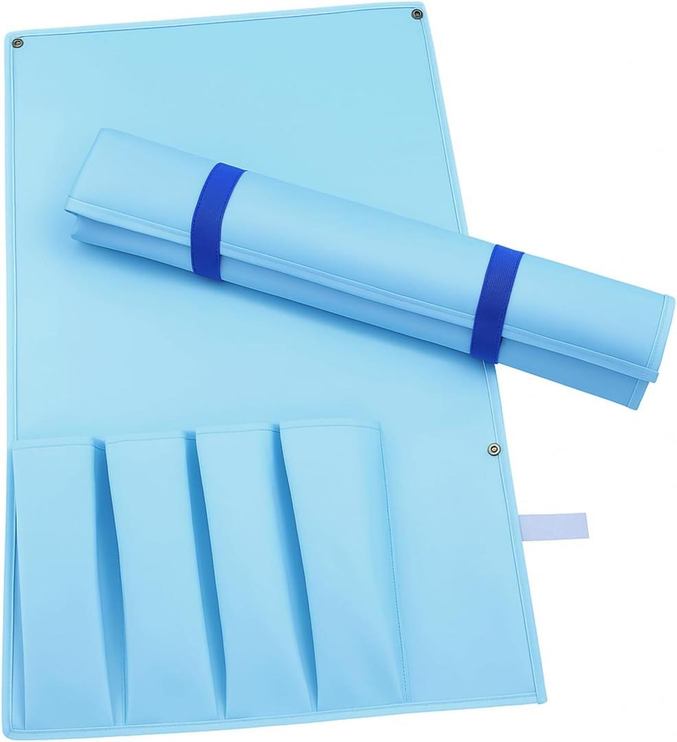 1 Pcs Mahjong Bags Protective Sleeve for Mahjong Racks and Pushers Tile Bag Accessory 20 Inch, Empty Mah Jong Bag Only (Light Blue,Classic)