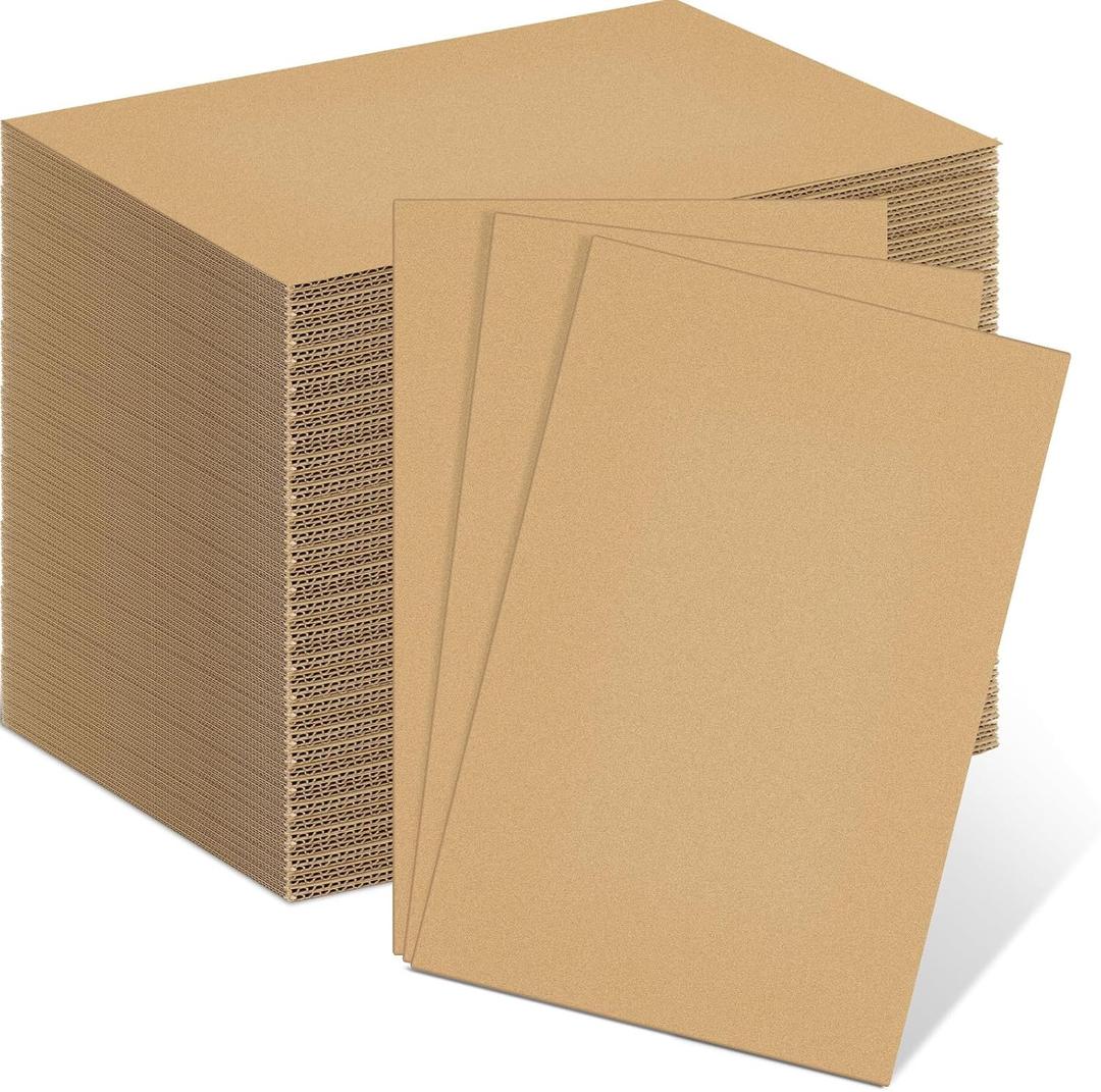 Henoyso 110 Pack 11 x 17 Inch Corrugated Cardboard Sheets Flat Cardboard Sheets Packaging Inserts Flat Square Inserts Squares Separators for Shipping Packing Mailing Crafts(Brown)