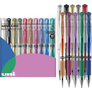 Uniball Signo 207 Gel Impact Stick Pens - 10 Assorted 1.0mm Bold Point Gel Pens for Smooth Writing