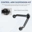 8pc Front Upper Control Arms Suspension Kit Fit for Dodge Ram 1500 2002 2003 2004 2005 (4WD ONLY - 5-Lug) with Lower Ball Joints Sway Bar Links Outer Tie Rod End Link Replacement