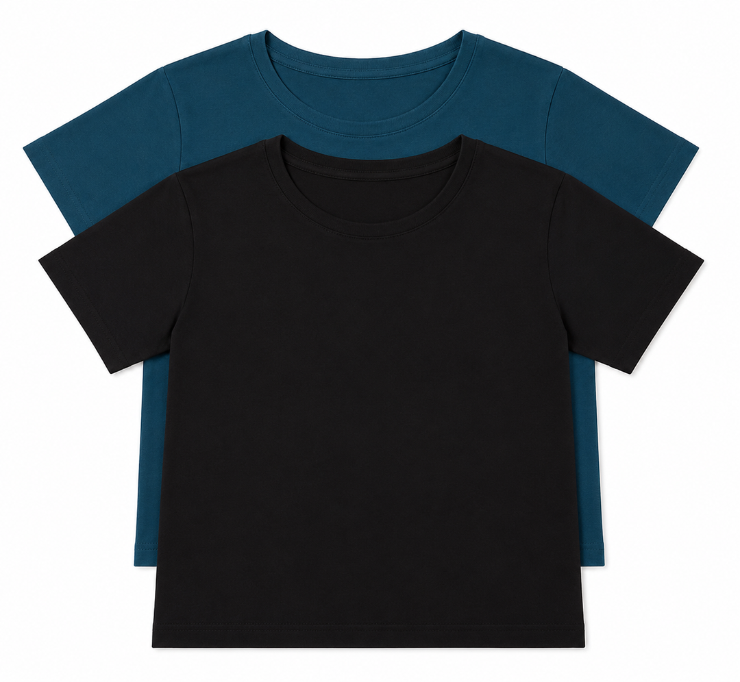 Kole Meego Cotton Workout Tops for Women Crop Tops Trendy Going Out Tops Gym High Neck Summer Shirts 2 Pack  S