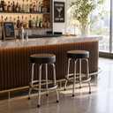 BIG RED Chrome Swivel Bar Stool,Counter Height, Medium