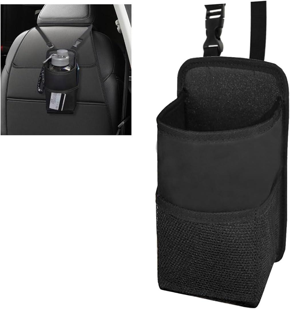 2-in-1 Large Cup Holder, 80 oz Multifunctional Car Seat Side Organizer, Hanging Water Bottle Holder Bag, Car Stuff Holder with Mesh Pocket for Phone & Drink, Suitable for Car SUV Truck (1 PC)