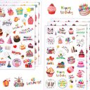 Sheets Happy Birthday Stickers, Variety of Styles Adhesive Cute Stickers Happy Birthday Party Supplies Decorations Decals for Kids