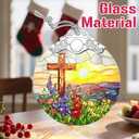 Stained Glass Ornament, Christmas Ornament, Hanging Ornaments for Home Decor & Christmas Tree Ornaments  Exquisite Holiday Decor, Xmas Gifts & Holiday Present - Cross