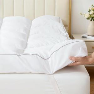 Memory Foam Mattress Topper Queen, 3 Inch Extra Thick Shredded Foam, 100% Cotton Mattress Pad Cover, Breathable & Skin-Friendly Queen Size Mattress Topper for Back Pain Relief