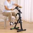Pedal Exerciser Bike for Seniors, Arm Leg Hand and Knee Elderly Exercise Equipment, Sitting Home Exercise Machine for Total Body, Upper and Lower Limb Physical Therapy Trainer