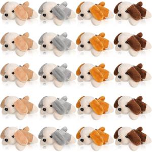 Sosation 20 Pcs Mini Stuffed Animal Dog Bulk Adopt a Puppy Favors Soft Puppy Gift Party for Kids Graduation Birthday Party Charity Donation Classroom Goodie Stuffer (Stylish Style, Traditional Color)