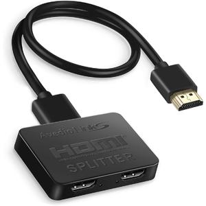 avedio links HDMI Splitter 1 in 2 Out [w/ 4 Ft Hdmi Cable]Not for Extended Display-Mirror Same Screen Only, 4K 1x2 HDMI Splitter 1 to 2 for 3D 1080P@60Hz, Copy 1 Source to 2 Displays at The Same Time