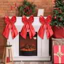 3 Pcs 2 FT Large Red Valentine's Day Bow Decorations Big Satin Bows Hanging Wall Decors for Room Fireplace Coquette Birthday Backdrop Bridal Shower Wedding Bachelorette Christmas Party Supplies