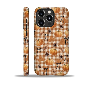 Case Compatible with iPhone 16 Pro Max - Hybrid Durable Shockproof Phone Cover, Phone Cases for Woman Girl Boy Man - Autumn Pumpkin Bow