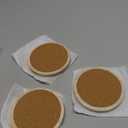 JUXYES Set of 3 Unique Travertine Coasters with Soft Mat, Natural Stone Coasters Round Marble Coaster for Drinks Coffee Tea, Personalized Vintage Coaster for Restaurant Bar Coffee Table, 4 Inches