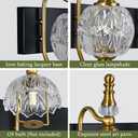 LBSQJ Modern Crystal Bathroom Vanity Lights Fixtures Over Mirror Black Gold Vintage 3-Lights 20 Inch Bathroom Light Fixtures Glass Crystal Vanity Lights