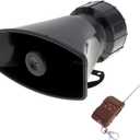 7 Sounds Loud Car Warning Alarm Police Fire Siren Horn Speaker with Brown Remote Controller 12V 100W(1PC Remote Controller)