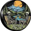 Skeletons Spare Tire Cover Wheel Protectors Weatherproof Sun Protection Covers Universal for SUV Jeep Travel Trailer 15"