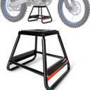 Dirt Bike Stand Motorcycle Lift Panel Stand Maintenance Detachable Anti Slip Heavy Duty Universal Stand for Most Motorcycles Motocross Dirt Bike Dual Sport Enduro Black