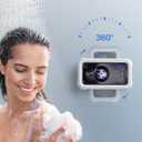 Lamicall Shower Phone Holder Waterproof - 480 Rotatable Retractable Adjustable Shower iPhone Case Holder, Bathroom Wall Phone Mount Stand Water Proof Anti Fog, Accessories for Mom, 4-7" Cellphones