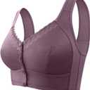 Bras for Women No Underwire Comfortable Full Coverage Front Closure Bralettes Wireless Wirefree Everyday Bras (36B, Purple)