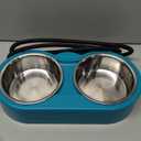 Heated Water Bowl, Double Stainless Steel Heated Dog Bowl for Outdoor Use, 46 OZ Total & Chew Proof Cord, Winter Warm Water & Food Bowl for Pets Bird Chicken UL Certified