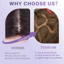 Human Hair Topper for Women No Bangs, 100% Remy Toppers Hair Pieces for Women,150% Density, No Tangle & Smooth, 10 Inch #Dark Brown