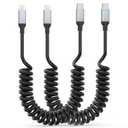 Coiled USB C to Lightning Cable, 2Pack USB Type C to Lightning Cable Retractable iPhone Charger Cord for Car Short USBC iPhone Charger for iPhone14/13/12/11 Pro Max/XS MAX/XR/XS/X/8/7/Plus/6S iPad