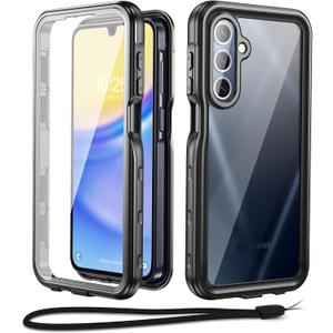 Beasyjoy for Samsung Galaxy A15 5G Case Waterproof, IP68 Underwater with Built-in Screen Protector, Full Body Military Grade Shockproof Dustproof Protective Rugged Cover, Black