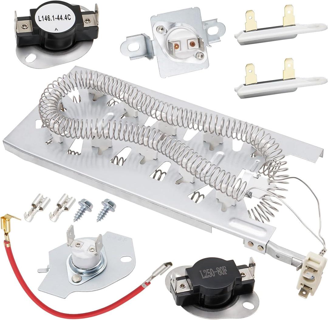 Dryer Heating Element Kit by SupHomie - Compatible with Whirlpool WED6620HC0 WED6620HC1 WED6620HC2 WED6620HW0 WED6620HW1 WED6620HW2 WED7120HW0 WED7120HW1 WED7120HC1