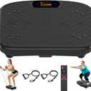 Vibration Plate Exercise Machine, Vibration Plate Platform for Lymphatic Drainage, 200 Adjustable Speeds Power Shaping Vibrating Plate Helps Weight Loss, Shaping, Max Weight 450 Lbs (Black)