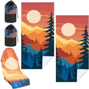 2 Pack Car Seat Towel Covers with Storage Bag Seat Post Workout Sweat Washable Cover Non Slip for Car Towel for Dog Pet Workout Outdoor Sport Activities