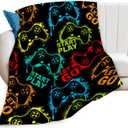 Gaming Blanket Gaming Throw Blankets Cozy Fleece Flannel Plush Blanket Bedding Game Gifts for Boys Girls Men Women Lovers Adults Decor for Couch Sofa Bed 50"X40"