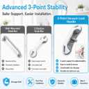 Grab Bars for Bathtubs and Showers, 2 Pack No-Drill Suction Shower Handles with 3 Suction Cups, Removable Bathroom Safety Balance Bars for Seniors, Smooth Tile & Glass, Gray