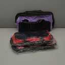 Sanwuta 3 Pack Tool Bag for Men with Waterproof Hard Bottom, Heavy Duty Tool Bag Wide Mouth Tote for Various Instrument, Electrician Carpenter Mechanic(Red, Pink, Light Purple,13 Inch,Classic)