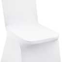 VEVOR 30 Pcs Flat-Front Chair Covers Polyester Spandex Chair Cover Stretch Slipcovers, Wedding, Holiday, Banquet, Party, Celebration, Dining,White