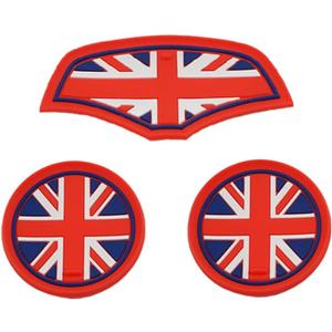 Mini F55 F56 Car Cup Coaster, Set of 3 Anti-Slip Coaster Storage Box Silicone Shockproof Mat for Mini Cooper Hatchback F55 F56 Cup Holder Car Accessories (Union Jack)