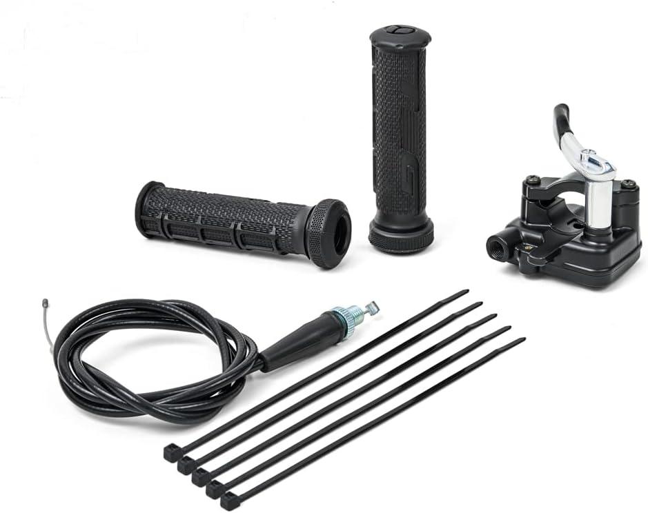 PUCKY New 7/8'' 22mm Thumb Throttle Cable Accelerator Handle Assembly for 50cc 70cc 90cc 110cc 125cc 250cc ATV Quad Go Kart TaoTao Pit Bike (Black)