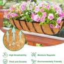 HFHOME 2 Packs 30 Inch Coco Liners for planters, 30" Trough Coconut Planter Hanging Basket Liners Replacement for Window Box Hanging Trough Planter