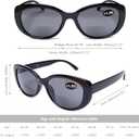DOOViC Bifocal Sun Readers for Women and Men Stylish Reading Glasses Cat Eye Frame Reading Sunglasses 1.5