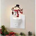 Christmas Snowman Night Light Plug into Wall Glitter Water Nightlight with USB/Outlet Options, Christmas Decorative Nightlight for Bedroom Kitchen Nursery Holiday Decorations Gifts (Snowman)