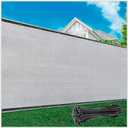 ColourTree Plus Fence Privacy Screen Mesh Cover, Commercial Grade 220 GSM,Heavy Duty Perfect for Outdoor Back Yard (8' x 50', Gray)