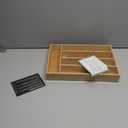 Besilord Silverware Organizer Kitchen Drawer Organizer Utensil Organizer Bamboo Silverware Holder Cutlery Organizer in Drawer Flatware Organizer Tray(5 slots, Natural)