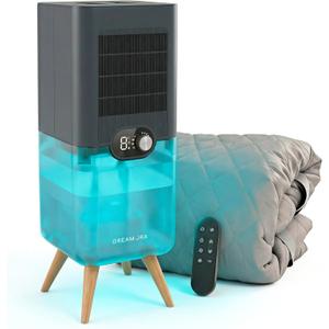 DREAMORA Luna - Water-Cooled Bed Cooling System - Elegant & Compact Bed Cooler for Hot Sleepers, Deep, Restorative Sleep - Dual-Sided Cooling Mattress Pad & Precise Temperature Control