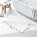 THMINS White Stone Bath Mat, 24''x16'' Stone Shower Mat