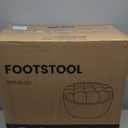 COLAMY Fabric Round Storage Ottoman with Reversible Tray Lid  Multi-Functional Footrest, Hidden Storage, Sturdy & Stylish Small Coffee Table for Living Room, Bedroom, or Entryway(Beige)