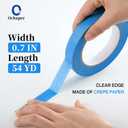 Blue Masking Tape,Painters Tape,Blue Painters Tape for Automotive paniting,DIY Paper Arts & Crafts, Spraying Drywall Paint, No Residue & Easy to Clean Up,6pcs 0.7in. X 54 Yd Painter's Tape