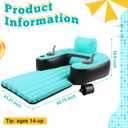 ShinyRelief Motorized Pool Float for Adults, Inflatable Pool Lounger with Built in Dual Motor, Cup Holders, Backrest, Foot Pump for Lake, Beach, Summer Party(Color-Block,Green Black)